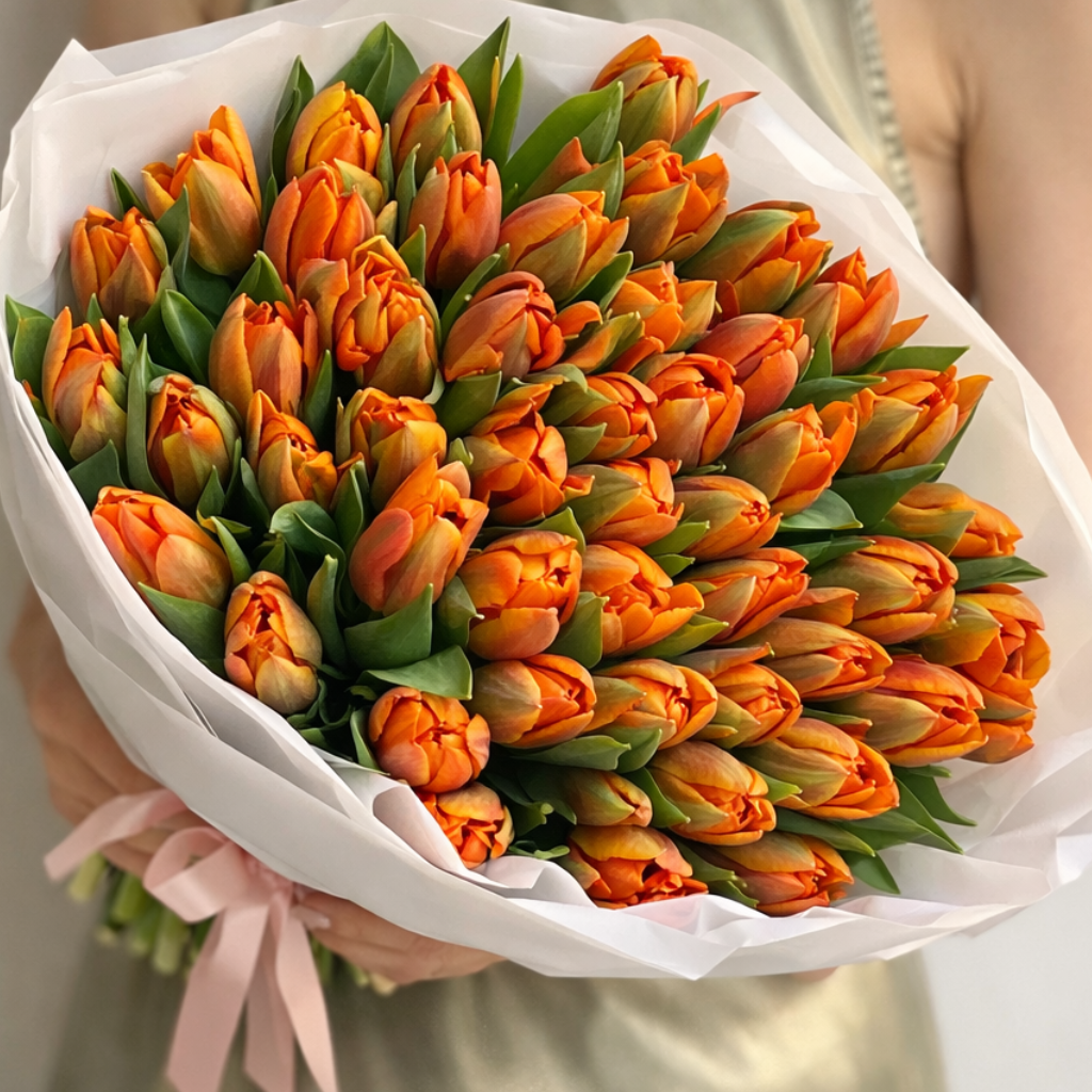 Golden Apricot Tulips — Women’s Day Edition