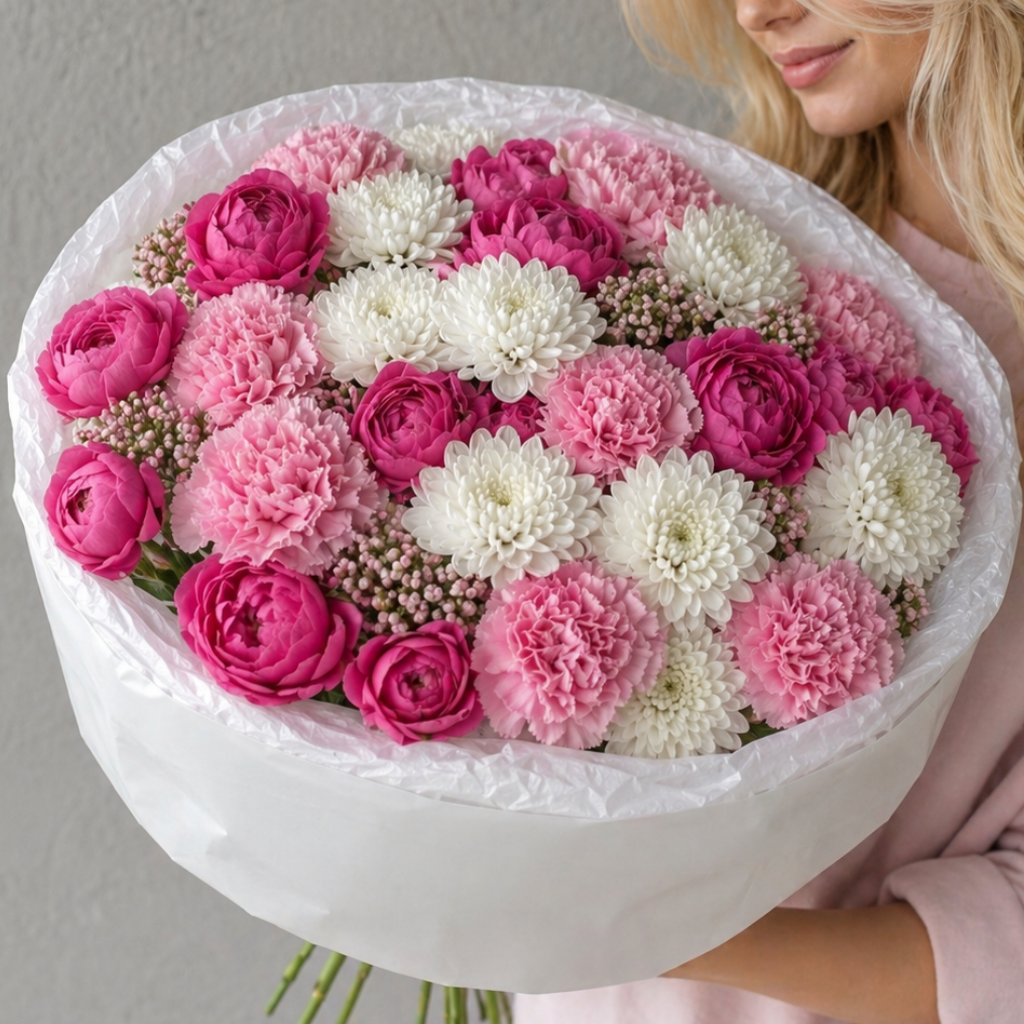 Pink Bloom Bouquet – Luxury Flowers Miami