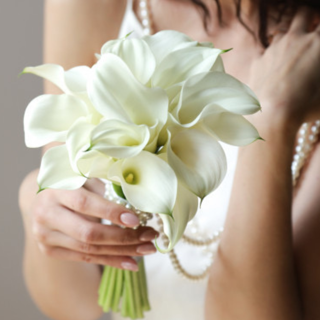 Classic White Calla Lily Bridal Bouquet