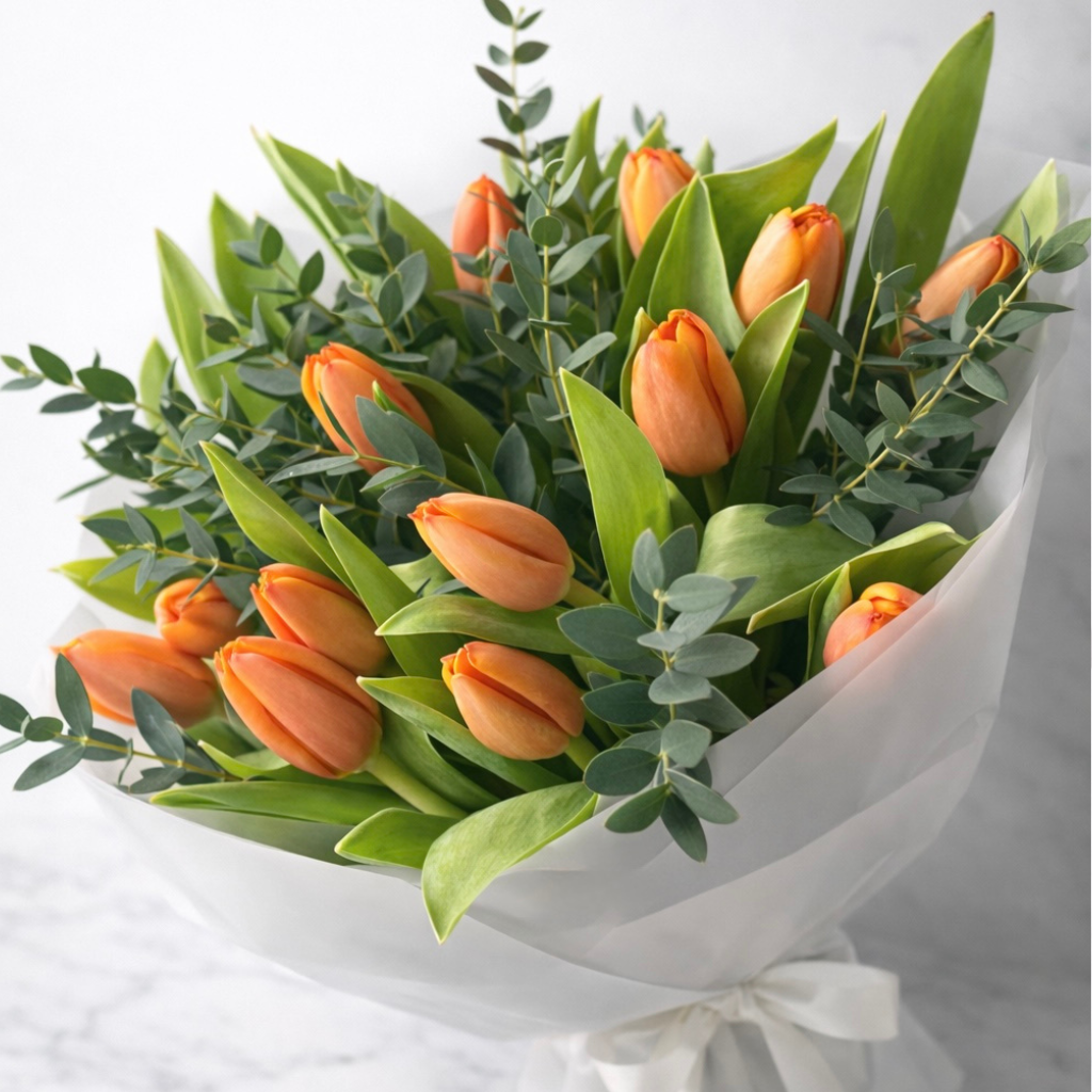 • orange tulips bouquet Miami delivery
• tulips Sunny Isles Beach florist
• International Women’s Day tulips Miami
• BLÜМ Miami orange tulips bouquet