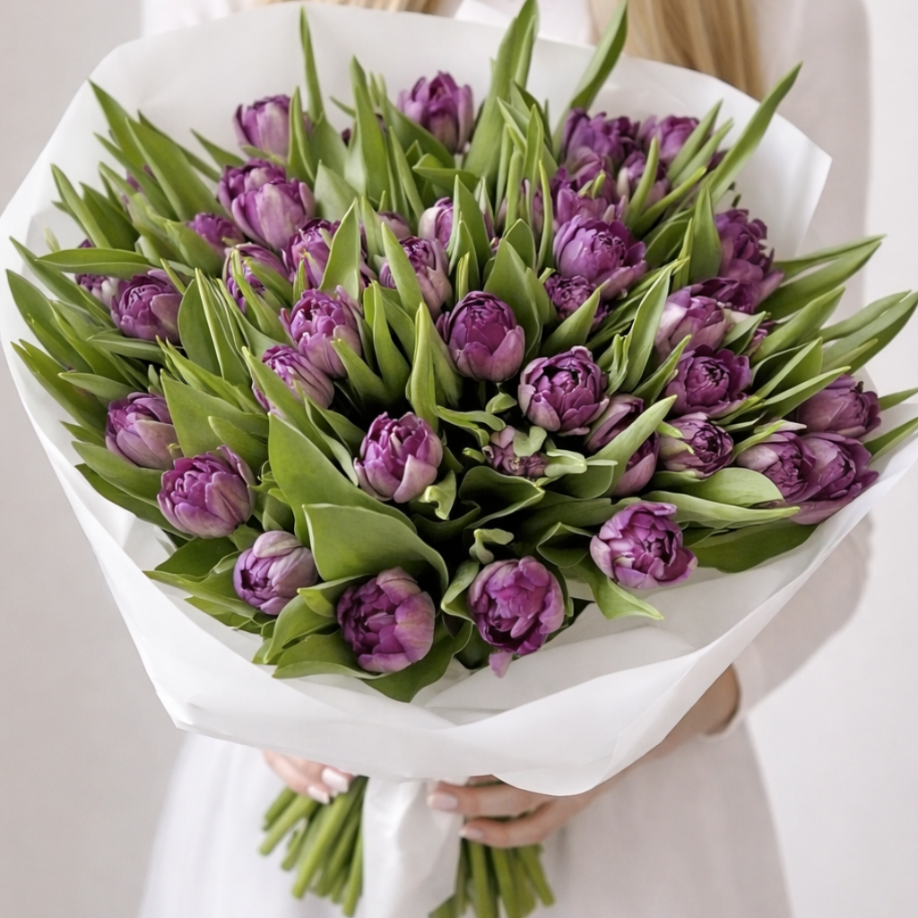Purple Tulips Women’s Day Flowers Miami Delivery
