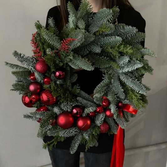 Christmas Wreath with Red Berries