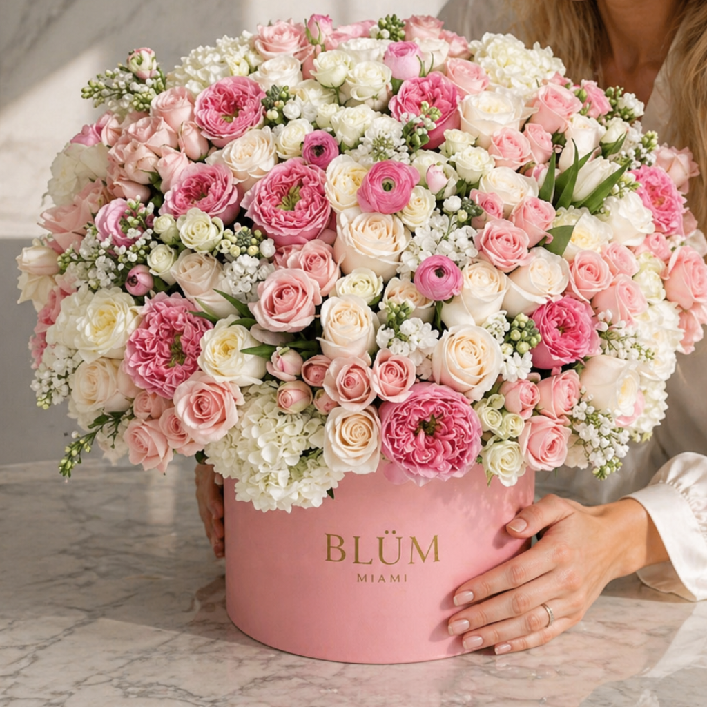 luxury flower box miami roses peonies hydrangea blum