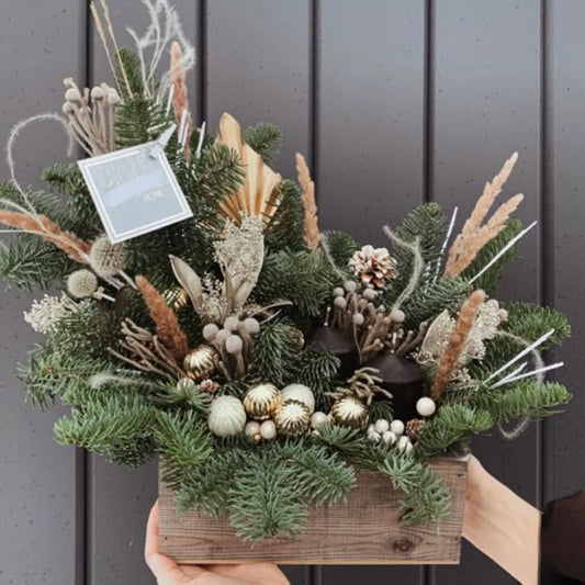 Natural Christmas Wooden Arrangement