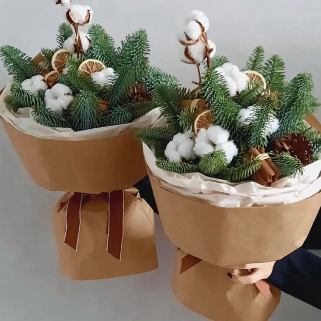 Winter Arrangement with Cotton