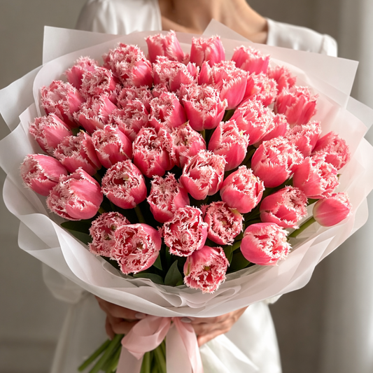 50 Velvet Blush Peony Tulips – Miami Delivery