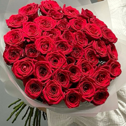 Luxury 25 Red Roses Bouquet – Premium Flower Delivery Miami | BLÜM