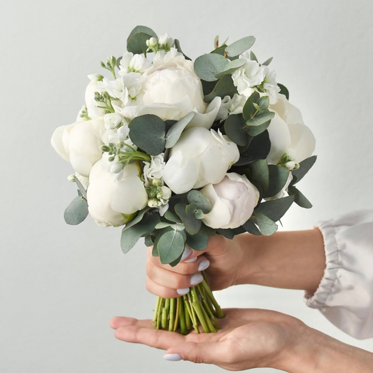Classic White Peony Bridal Bouquet