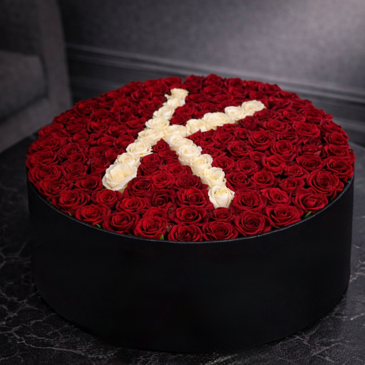 Personalized Initial Rose Box for Valentine’s Day – Custom Luxury Flower Delivery Miami | BLÜM