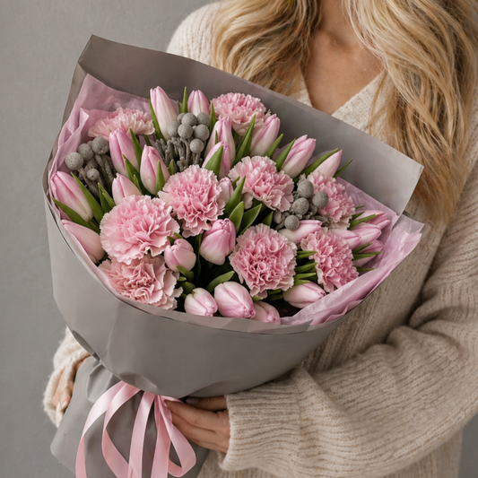 tulips carnations bouquet miami spring flowers delivery blum