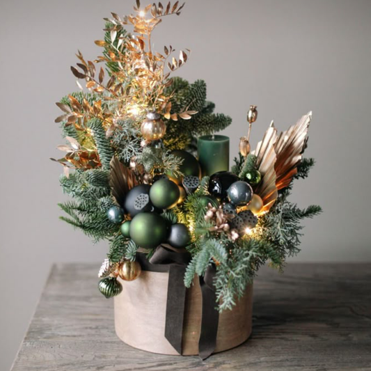 Emerald & Gold Holiday Arrangement