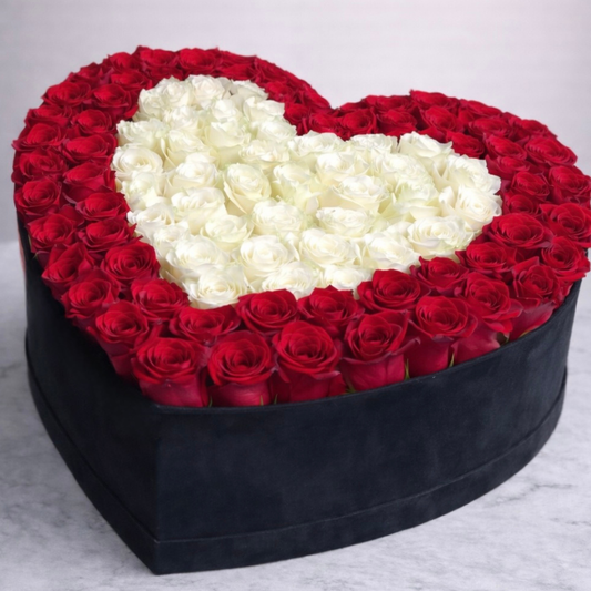 Heart-Shaped Rose Box for Valentine’s Day – Luxury Flower Delivery Miami | BLÜM