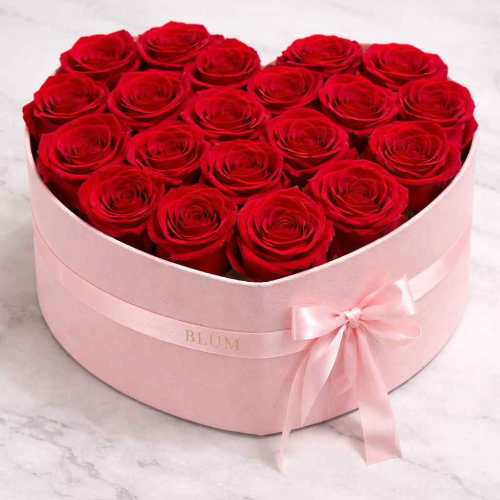 Heart Rose Box — Luxury Red Roses Delivery in Miami