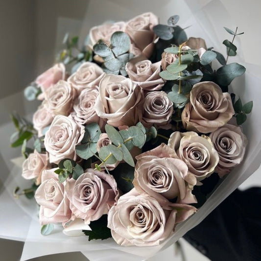 25 Roses with Eucalyptus – BLÜM Miami Same-Day Delivery