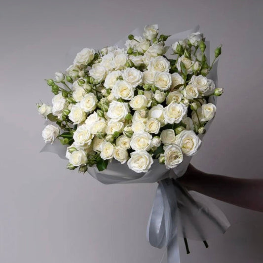 White Spray Roses Bouquet – BLÜM Miami Same-Day Delivery