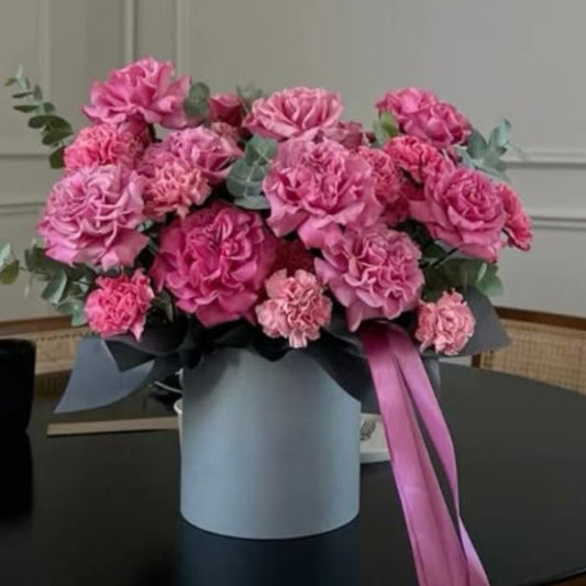 Fuchsia Pink Carnations Flower Box – Miami Delivery
