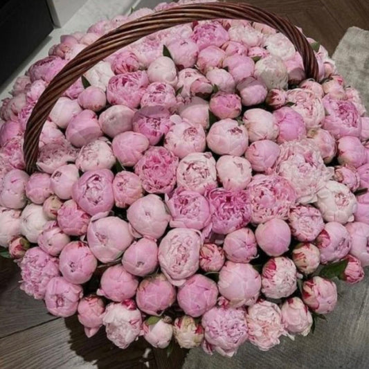 Grand Basket of Pink Peonies