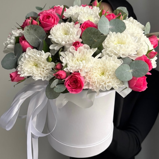 White & Fuchsia Bloom Box